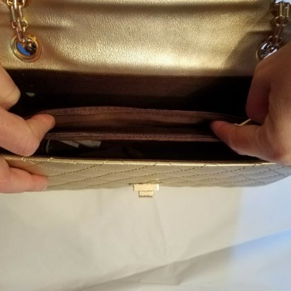 Last One! 🔥Quilted Gold satchel bag - Picture 2 of 6